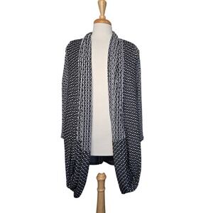 Joseph Ribkoff Travel Knit Open Cardigan Geometric Duster Made‎ in Canada Size 8